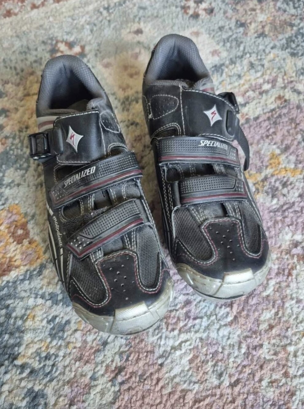 Specialized Black Womens Cycling Shoes with Red Trim